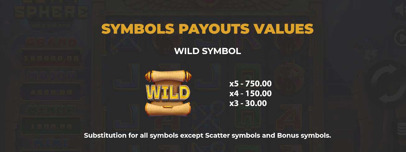 Egypt Sphere: Hold the Spin slot game wild symbol